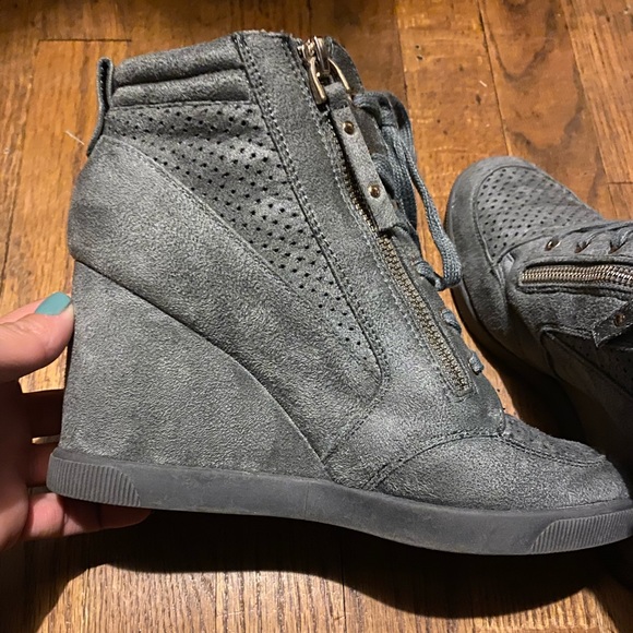 JustFab Shoes - Gray wedge sneaker from just fab, size 9